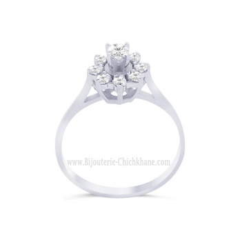Solitaire femme en Or Blanc 18 Carats Ref 62870 | Chichkhane