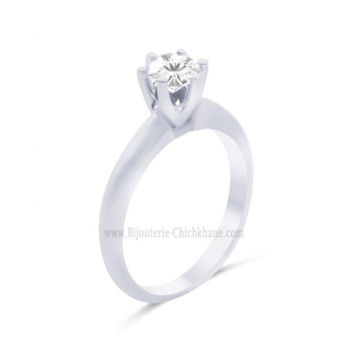 Solitaire femme en Or Blanc 18 Carats Ref 62867 | Chichkhane