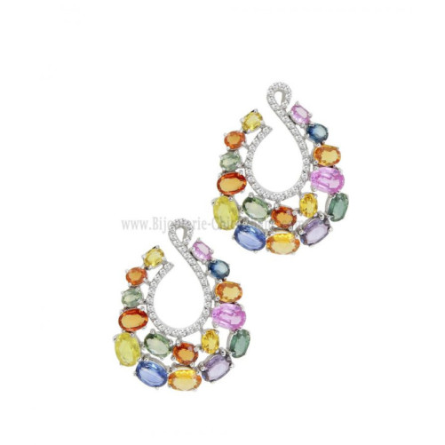 Boucles d'oreilles femme en Or Blanc 18 Carats Ref 62994 | Chichkhane