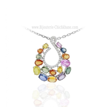 Pendentif femme en Or Blanc 18 Carats Ref 62993 | Chichkhane