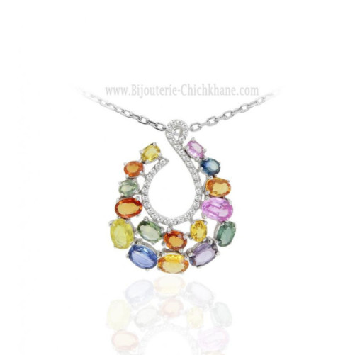 Pendentif femme en Or Blanc 18 Carats Ref 62993 | Chichkhane