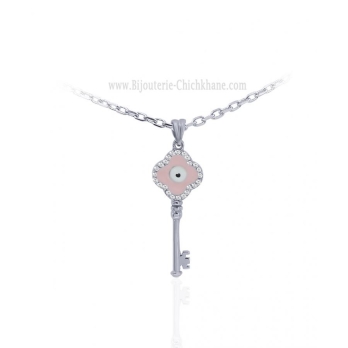 Pendentif femme en Or Blanc 18 Carats Ref 62967 | Chichkhane