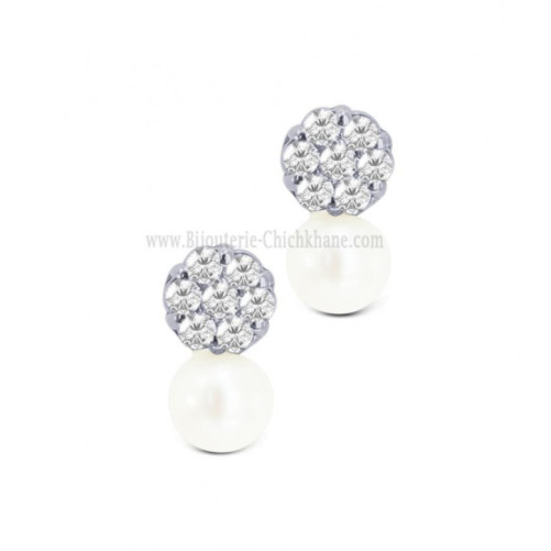 Boucles d'oreilles femme en Or Blanc 18 Carats Ref 62897 | Chichkhane
