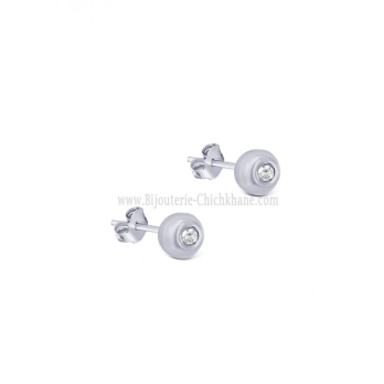 Boucles d'oreilles femme en Or Blanc 18 Carats Ref 62890 | Chichkhane