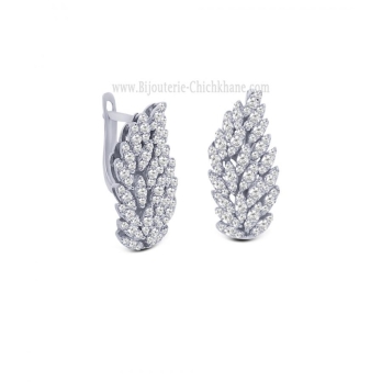 Boucles d'oreilles femme en Or Blanc 18 Carats Ref 62882 | Chichkhane