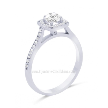 Solitaire femme en Or Blanc 18 Carats Ref 62866 | Chichkhane