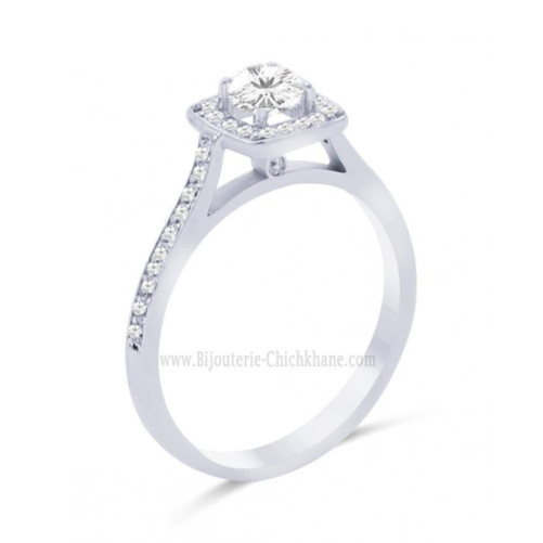 Solitaire femme en Or Blanc 18 Carats Ref 62866 | Chichkhane