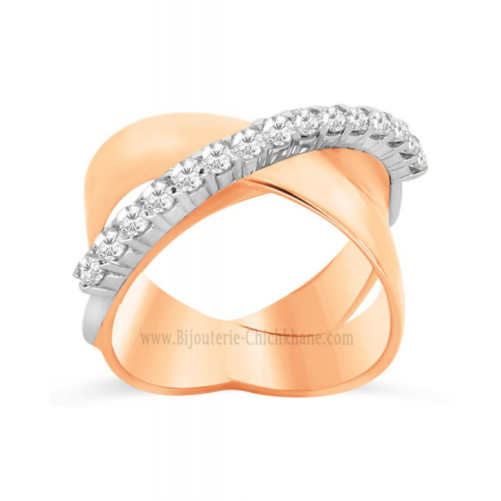 Bague femme en Or Bicolore  18 Carats Ref 62809 | Chichkhane
