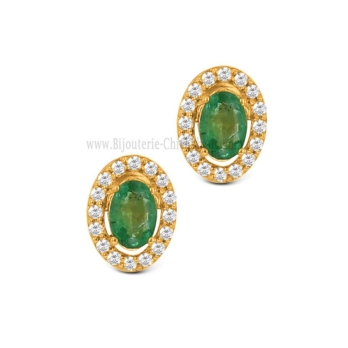 Boucles d'oreilles femme en Or Jaune 18 Carats Ref 62638 | Chichkhane