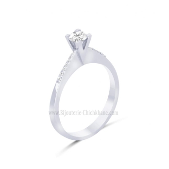 Solitaire femme en Or Blanc 18 Carats Ref 62641 | Chichkhane