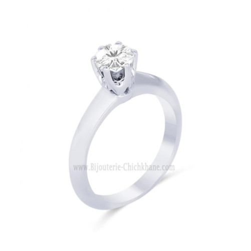 Solitaire femme en Or Blanc 18 Carats Ref 62501 | Chichkhane