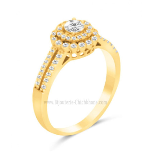 Solitaire femme en Or Jaune 18 Carats Ref 62490 | Chichkhane