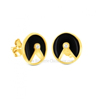 Boucles d'oreilles femme en Or Jaune 18 Carats Ref 61659 | Chichkhane