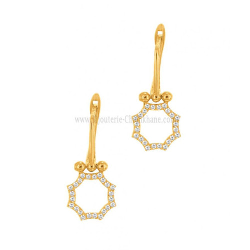 Boucles d'oreilles femme en Or Jaune 18 Carats Ref 61630 | Chichkhane