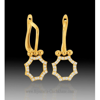 Boucles d'oreilles femme en Or Jaune 18 Carats Ref 61630 | Chichkhane