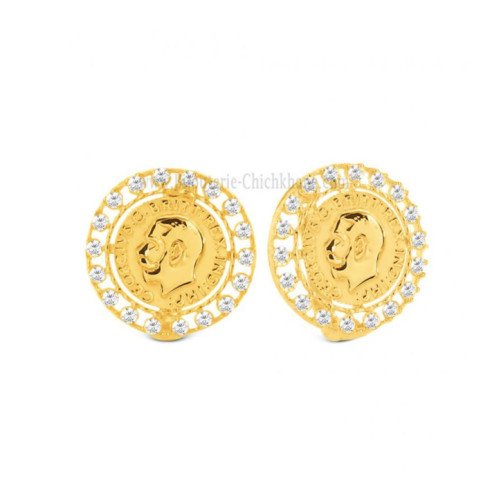 Boucles d'oreilles femme en Or Jaune 18 Carats Ref 61629 | Chichkhane