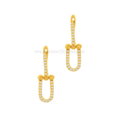 Boucles d'oreilles femme en Or Jaune 18 Carats Ref 61624 | Chichkhane