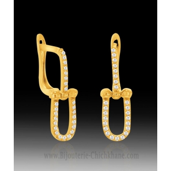Boucles d'oreilles femme en Or Jaune 18 Carats Ref 61624 | Chichkhane