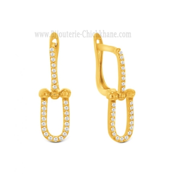 Boucles d'oreilles femme en Or Jaune 18 Carats Ref 61624 | Chichkhane