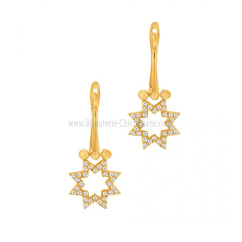 Boucles d'oreilles femme en Or Jaune 18 Carats Ref 61617 | Chichkhane