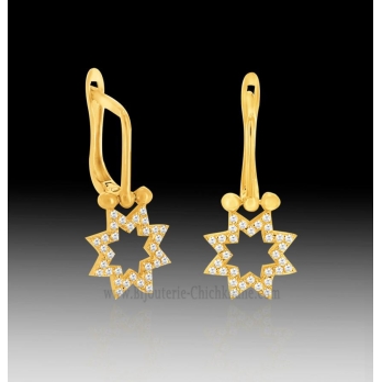 Boucles d'oreilles femme en Or Jaune 18 Carats Ref 61617 | Chichkhane