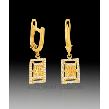 Boucles d'oreilles femme en Or Jaune 18 Carats Ref 61459 | Chichkhane