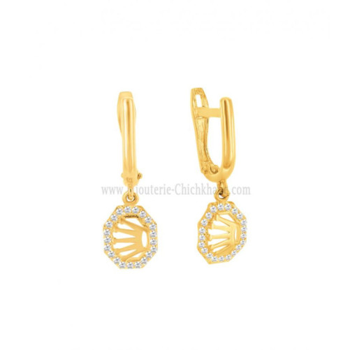 Boucles d'oreilles femme en Or Jaune 18 Carats Ref 61457 | Chichkhane