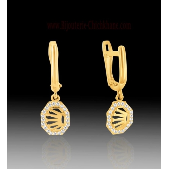 Boucles d'oreilles femme en Or Jaune 18 Carats Ref 61457 | Chichkhane