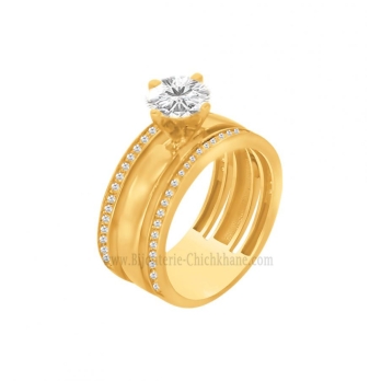 Solitaire femme en Or Jaune 18 Carats Ref 61538 | Chichkhane