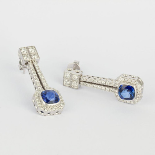 Boucles d'oreilles femme en Or Blanc 18 Carats Ref 68660 | Chichkhane