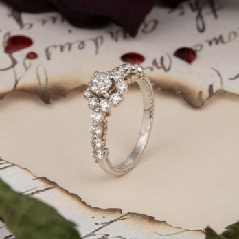 Solitaire femme en Or Bicolore  18 Carats Ref 68451 | Chichkhane