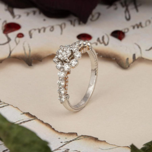 Solitaire femme en Or Bicolore  18 Carats Ref 68451 | Chichkhane