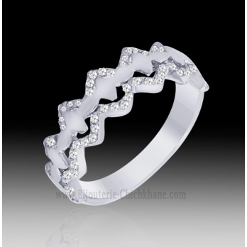 Alliance femme en Or Blanc 18 Carats Ref 61397 | Chichkhane
