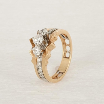 Solitaire femme en Or Bicolore 18 Carats Ref 45275 | Chichkhane