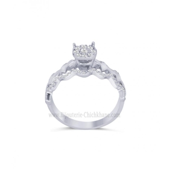 Solitaire femme en Or Blanc 18 Carats Ref 61391 | Chichkhane