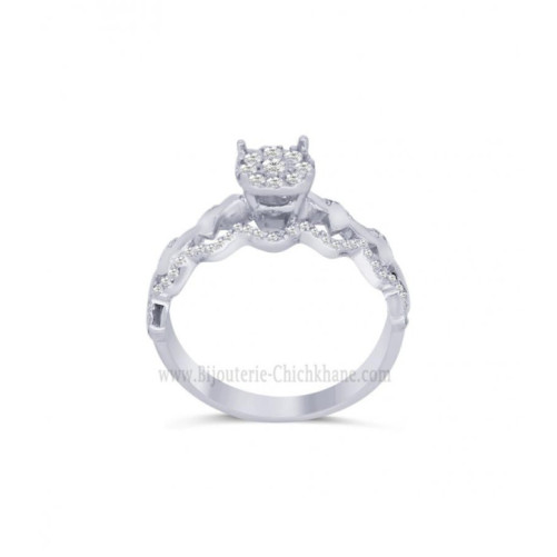 Solitaire femme en Or Blanc 18 Carats Ref 61391 | Chichkhane