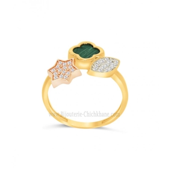 Bague femme en Or Bicolore 18 Carats Ref 61403 | Chichkhane