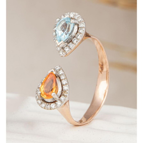 Bague femme en Or Bicolore 18 Carats Ref 68421 | Chichkhane