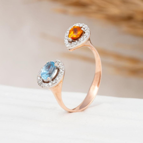 Bague femme en Or Bicolore 18 Carats Ref 68420 | Chichkhane