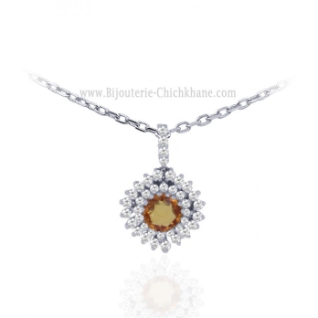 Pendentif femme en Or Blanc 18 Carats Ref 60532 | Chichkhane