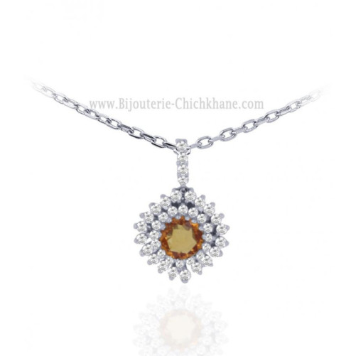 Pendentif femme en Or Blanc 18 Carats Ref 60532 | Chichkhane