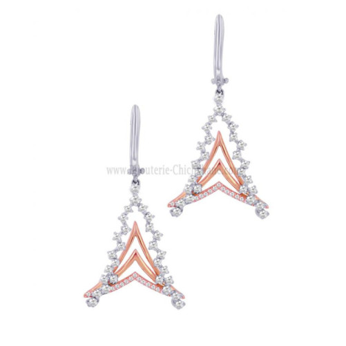 Boucles d'oreilles femme en Or Bicolore  18 Carats Ref 48436 | Chichkh