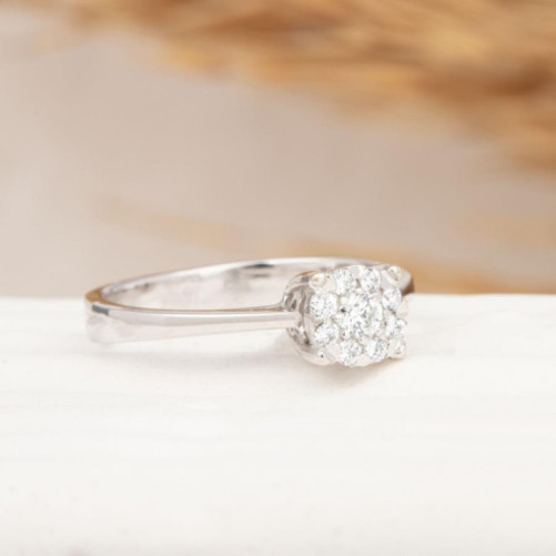 Solitaire femme en Or Blanc 18 Carats Ref 68403 | Chichkhane