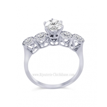 Solitaire femme en Or Blanc 18 Carats Ref 60673 | Chichkhane