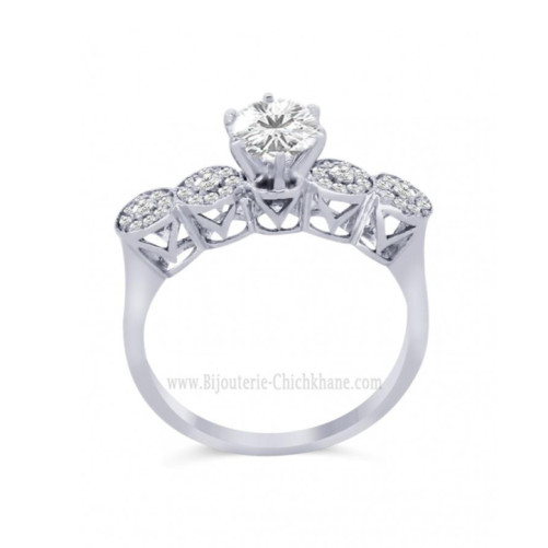 Solitaire femme en Or Blanc 18 Carats Ref 60673 | Chichkhane