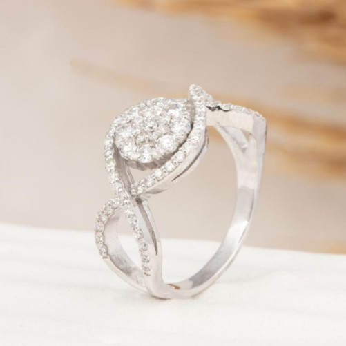 Bague femme en Or Blanc 18 Carats Ref 68399 | Chichkhane