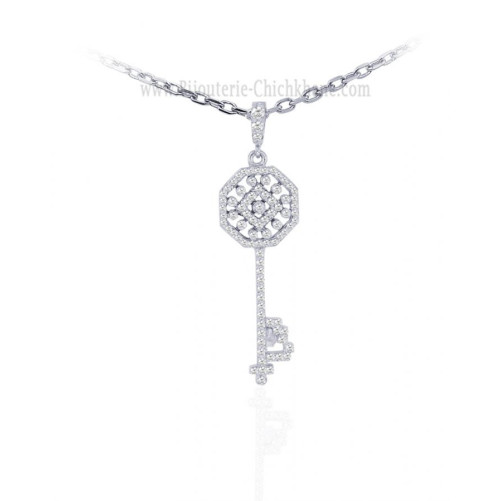 Pendentif femme en Or Blanc 18 Carats Ref 60868 | Chichkhane