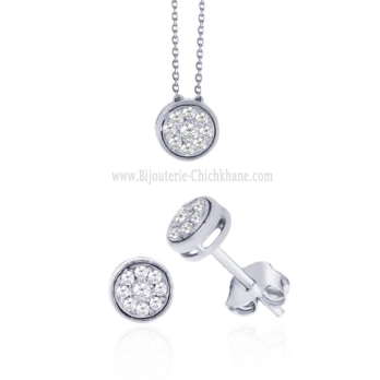 Ensemble femme en Or Blanc 18 Carats Ref MO1333B | Chichkhane