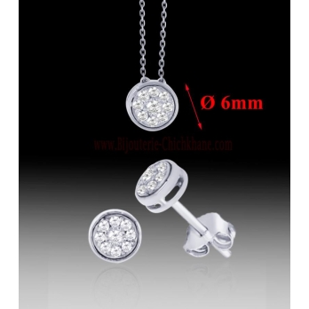 Ensemble femme en Or Blanc 18 Carats Ref MO1333B | Chichkhane