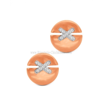 Boucles d'oreilles femme en Or Bicolore  18 Carats Ref 60911 | Chichkh